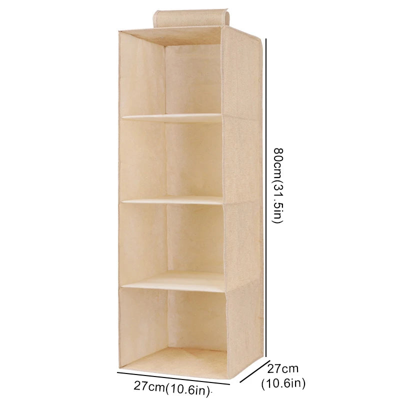 Space-saving wardrobe organizer with compartments for efficient closet storage and organization.