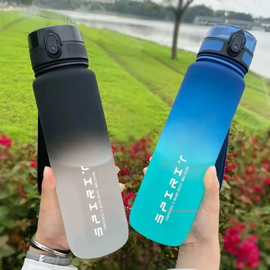 1-liter sports water bottle with leak-proof design, ideal for staying hydrated during outdoor activities and workouts.