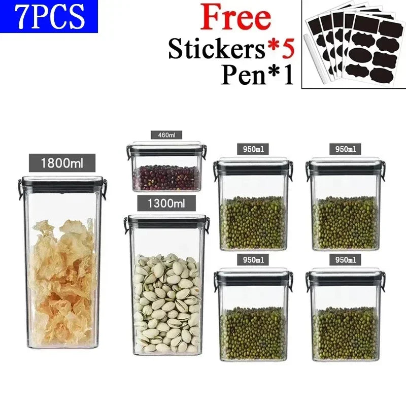 Stackable food containers designed for efficient meal prep and pantry organization.