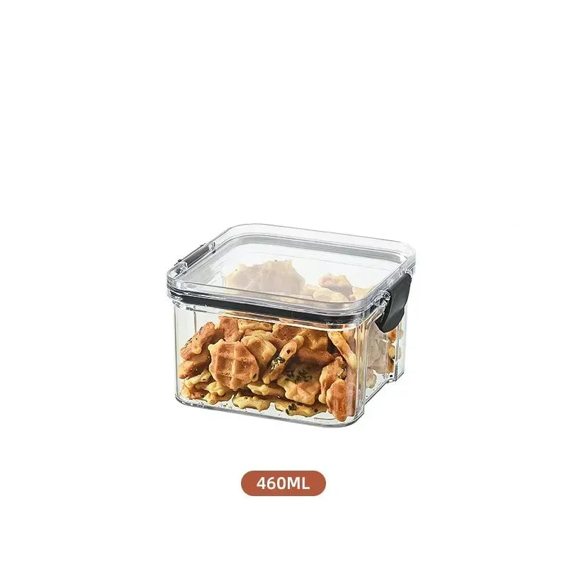 Stackable food storage containers designed for pantry organization and meal prep.