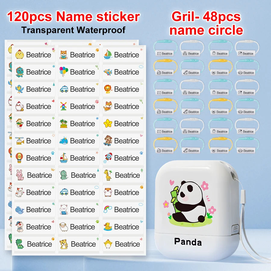 Waterproof name stamp used to label student’s water bottle