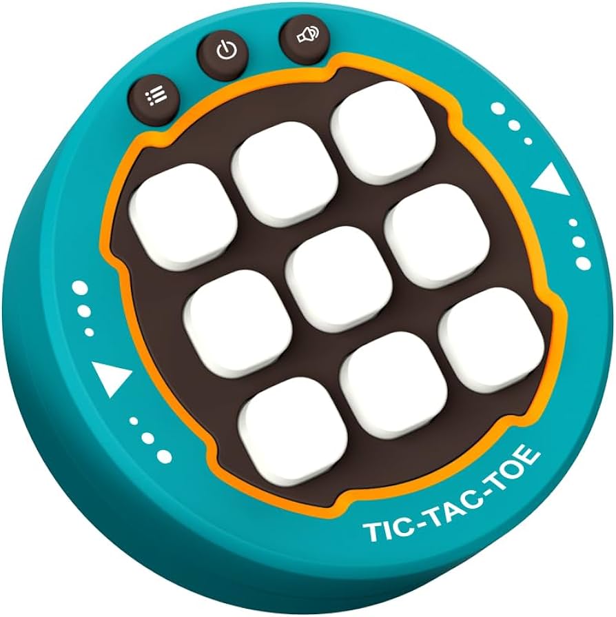 Electronic Tic-Tac-Toe game on a table, suitable for kids and adults, encouraging learning, strategy, and family fun.