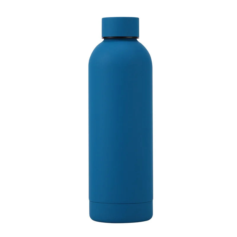 Insulated thermos bottle perfect for travel, camping, hiking, and maintaining drink temperature.