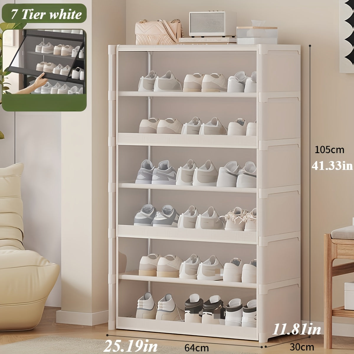 Its modern and practical design makes it perfect for entryways, corridors, and closets, enhancing home organization.