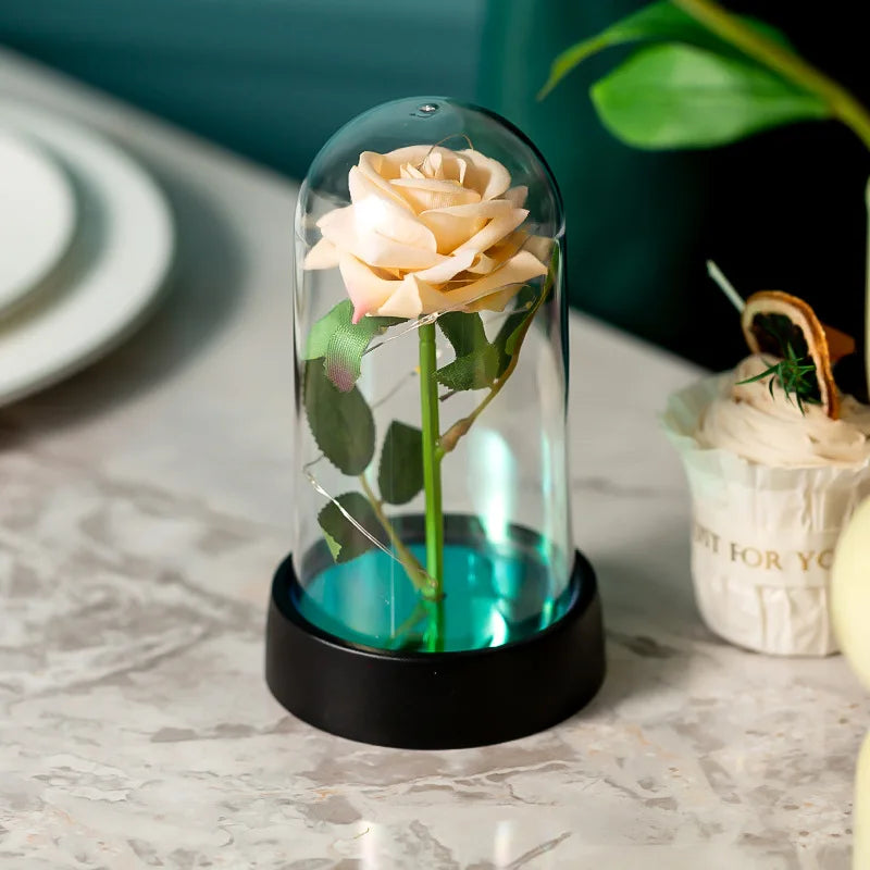 LED galaxy artificial roses used as a wedding decoration, adding a creative and romantic touch