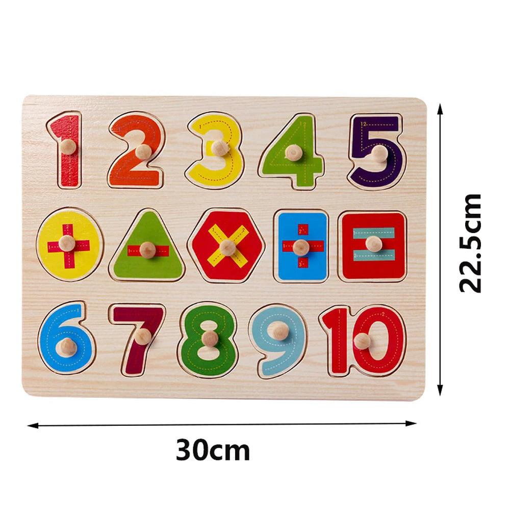 Shape matching wooden puzzle toy designed for baby learning pla