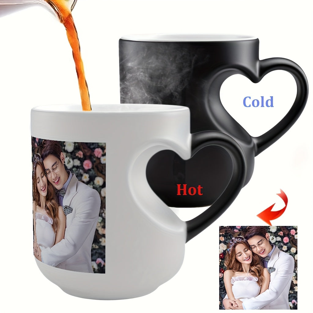 Heart-shaped French Bulldog mug displayed as a romantic gift for couples or holidays