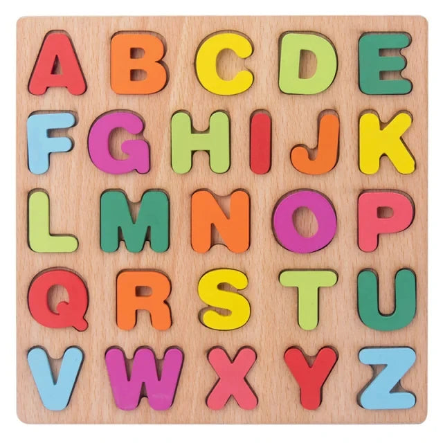 Interactive learning wooden puzzle for toddlers aged 1–3