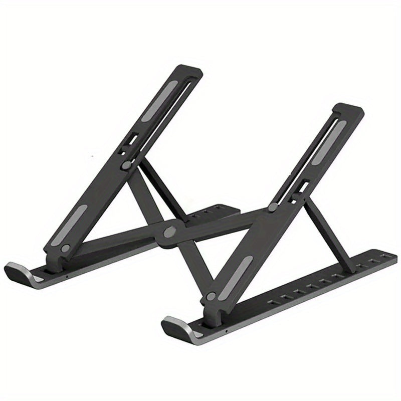 Lightweight portable laptop stand ideal for home, office, and travel use.