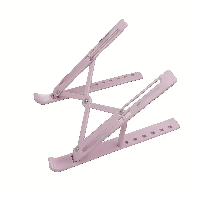 Universal laptop stand compatible with multiple laptop sizes, ensuring stability and cooling.