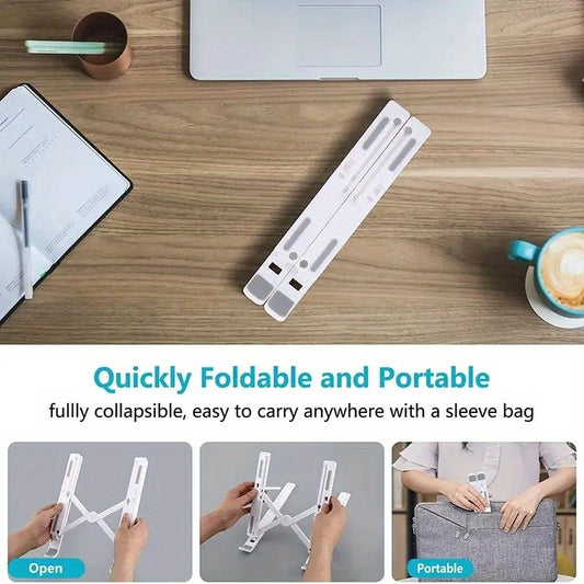 Vertical laptop stand holding a laptop securely, showcasing universal fit and sturdy design.
