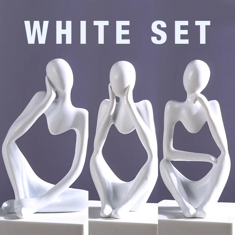 Thinker sculpture set placed in modern office for elegant decoration