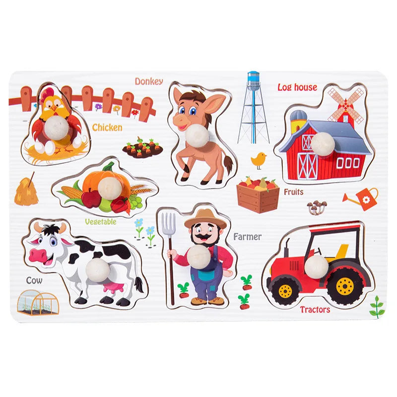 Wooden toddler puzzle toy to enhance learning through play
