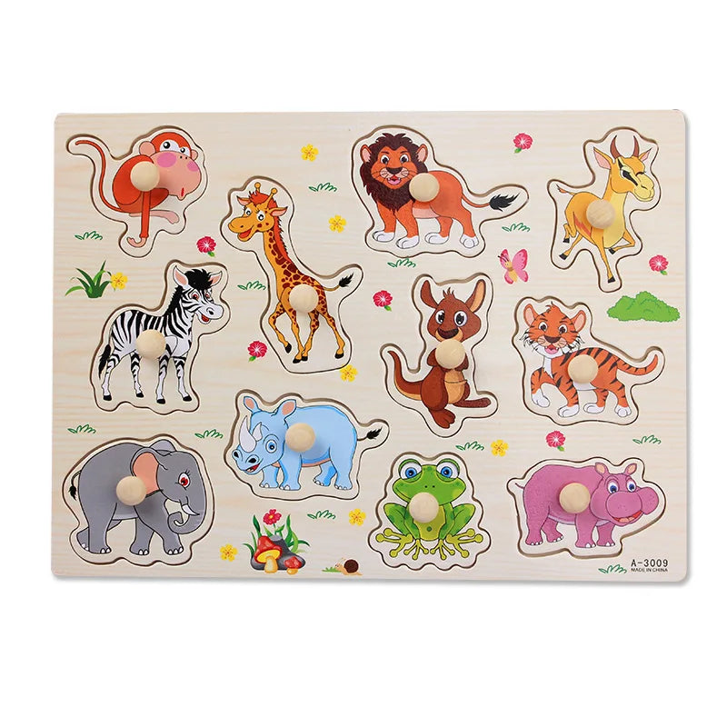 Montessori educational set with wooden puzzles for kids